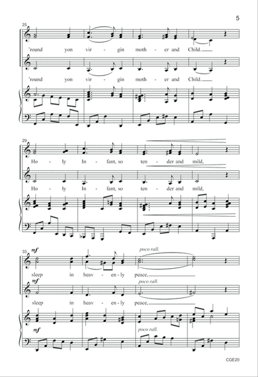 Silent Night (SSA with Opt. Cello) SSA scores gallery preview page 5