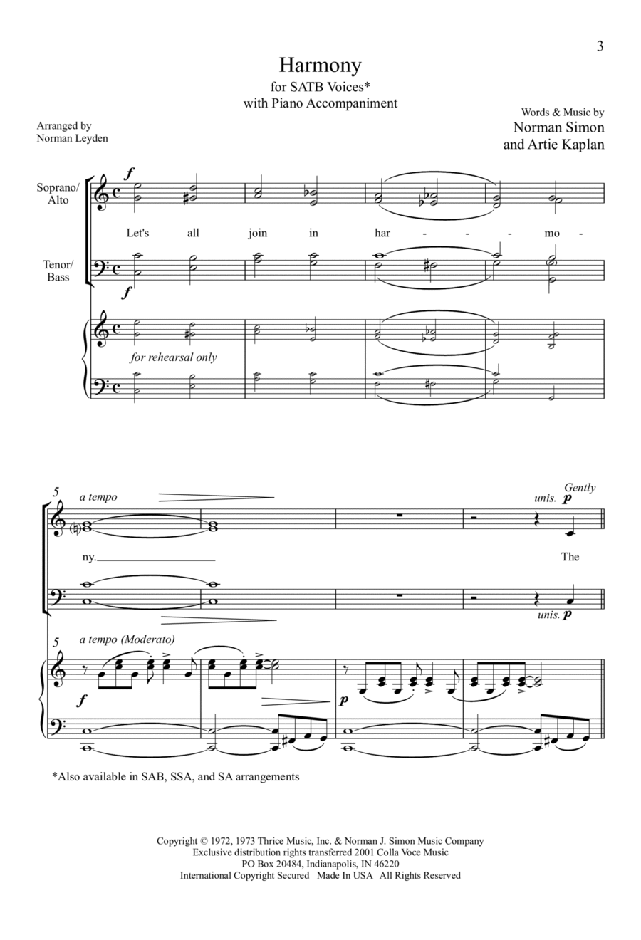 Harmony 4-Part scores gallery preview page 1