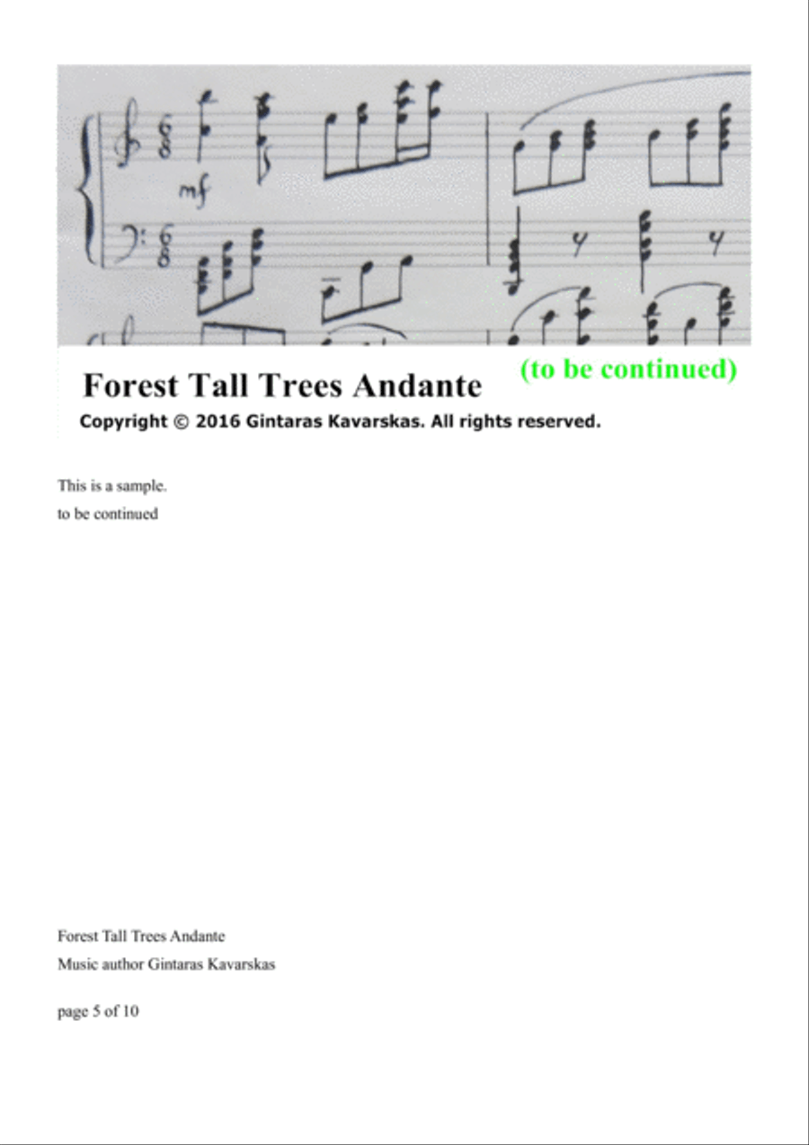 Forest Tall Trees Andante String Duet scores gallery preview page 5
