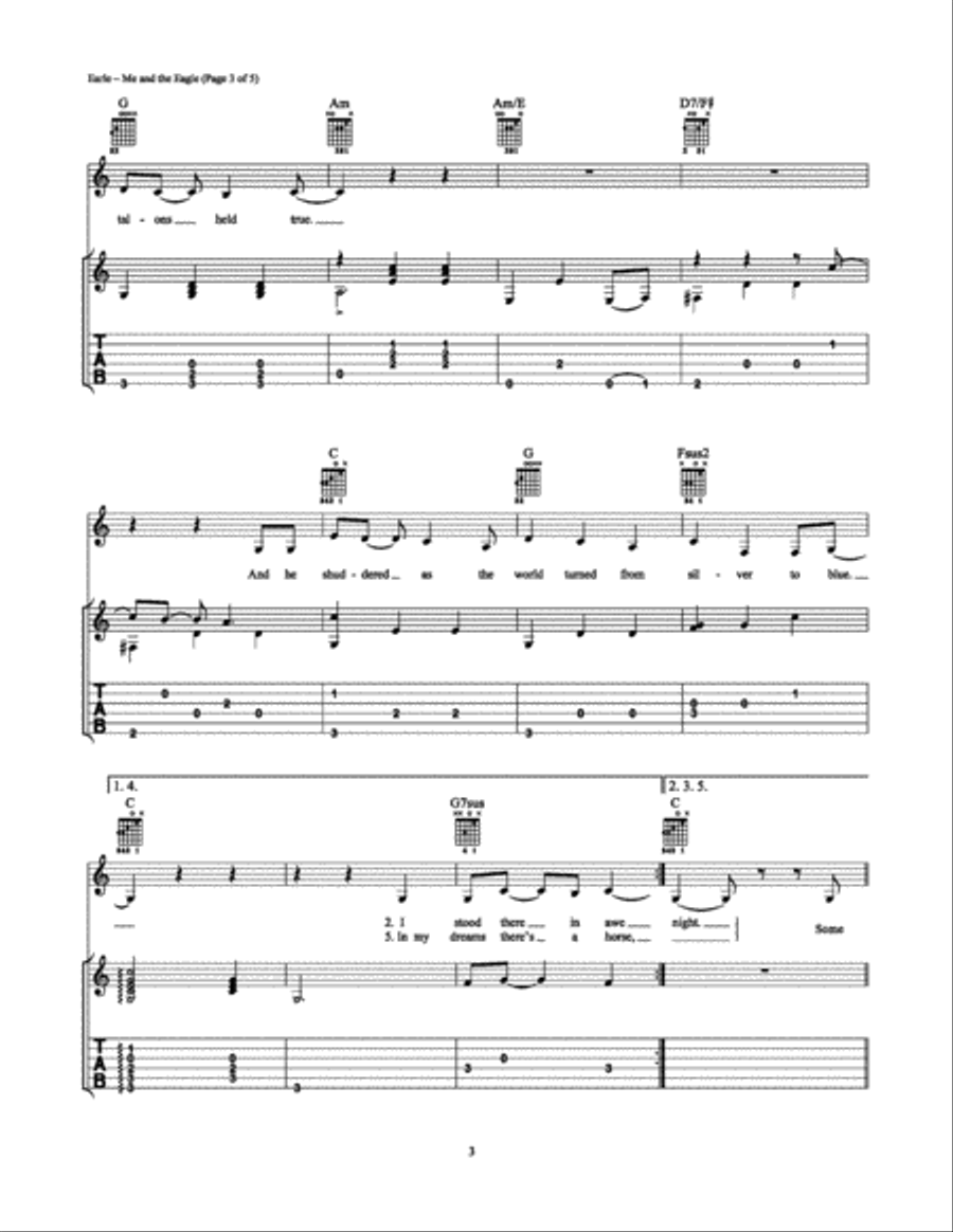 Me and The Eagle Electric Guitar scores gallery preview page 3