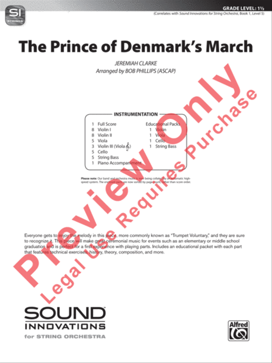 The Prince of Denmark's March String Orchestra scores gallery preview page 2