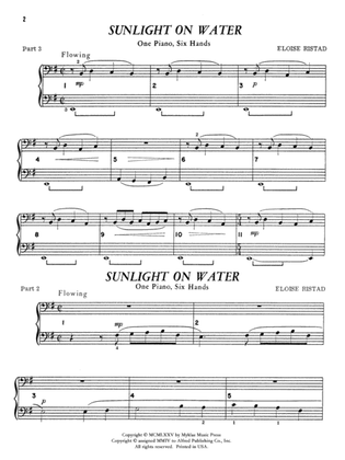 Book cover for Sunlight on Water - Piano Trio (1 Piano, 6 Hands)