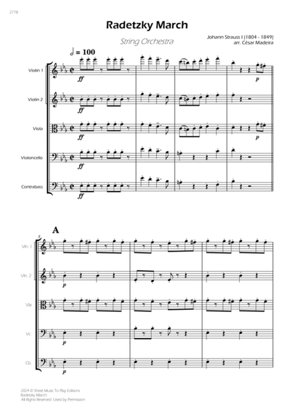 Radetzky March - String Orchestra (Full Score and Parts) image number null