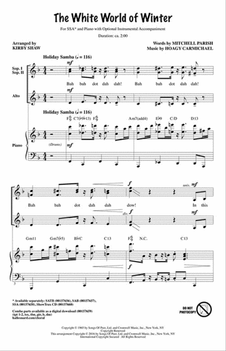 The White World of Winter SSA scores gallery preview page 2