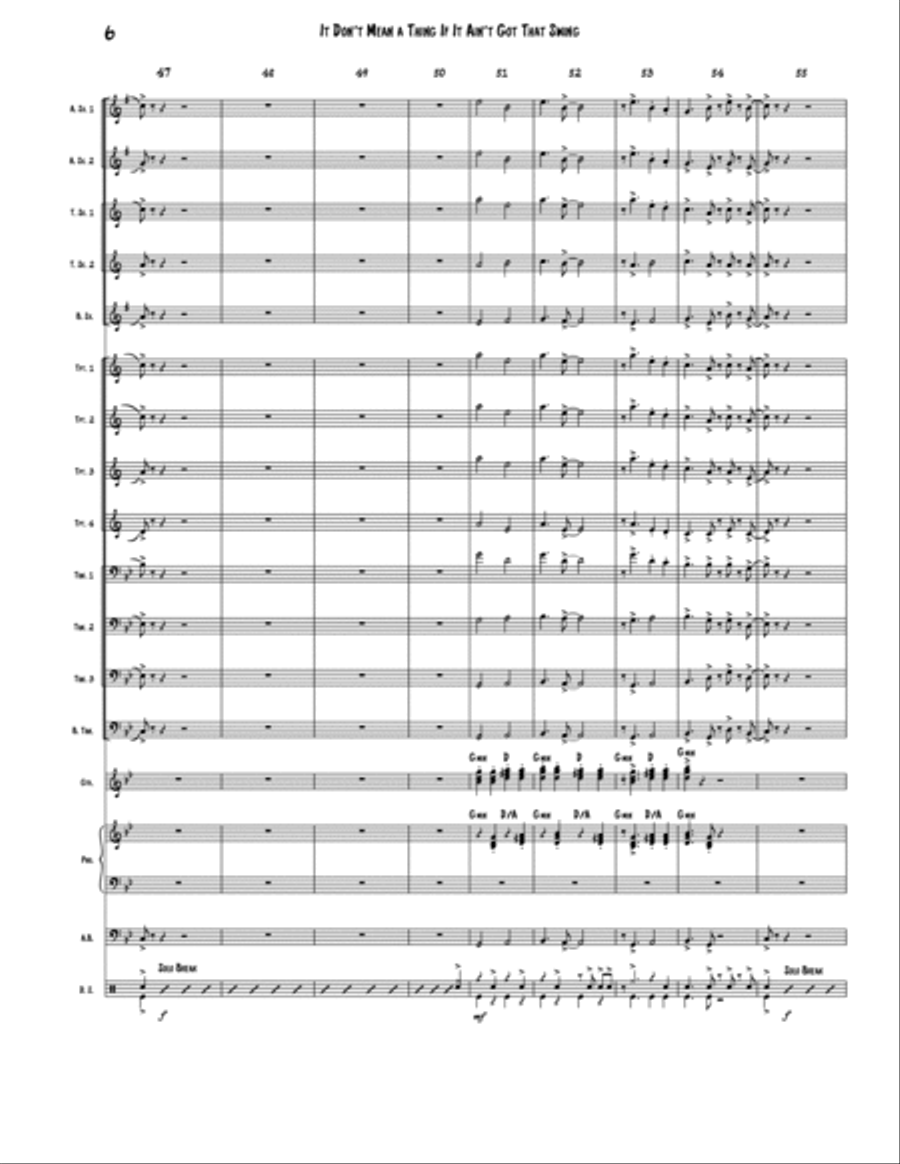 It Don't Mean A Thing (If It Ain't Got That Swing) Jazz Ensemble scores gallery preview page 6