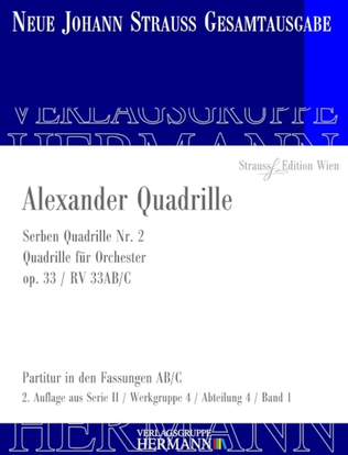 Book cover for Alexander Quadrille Op. 33 RV 33AB/C