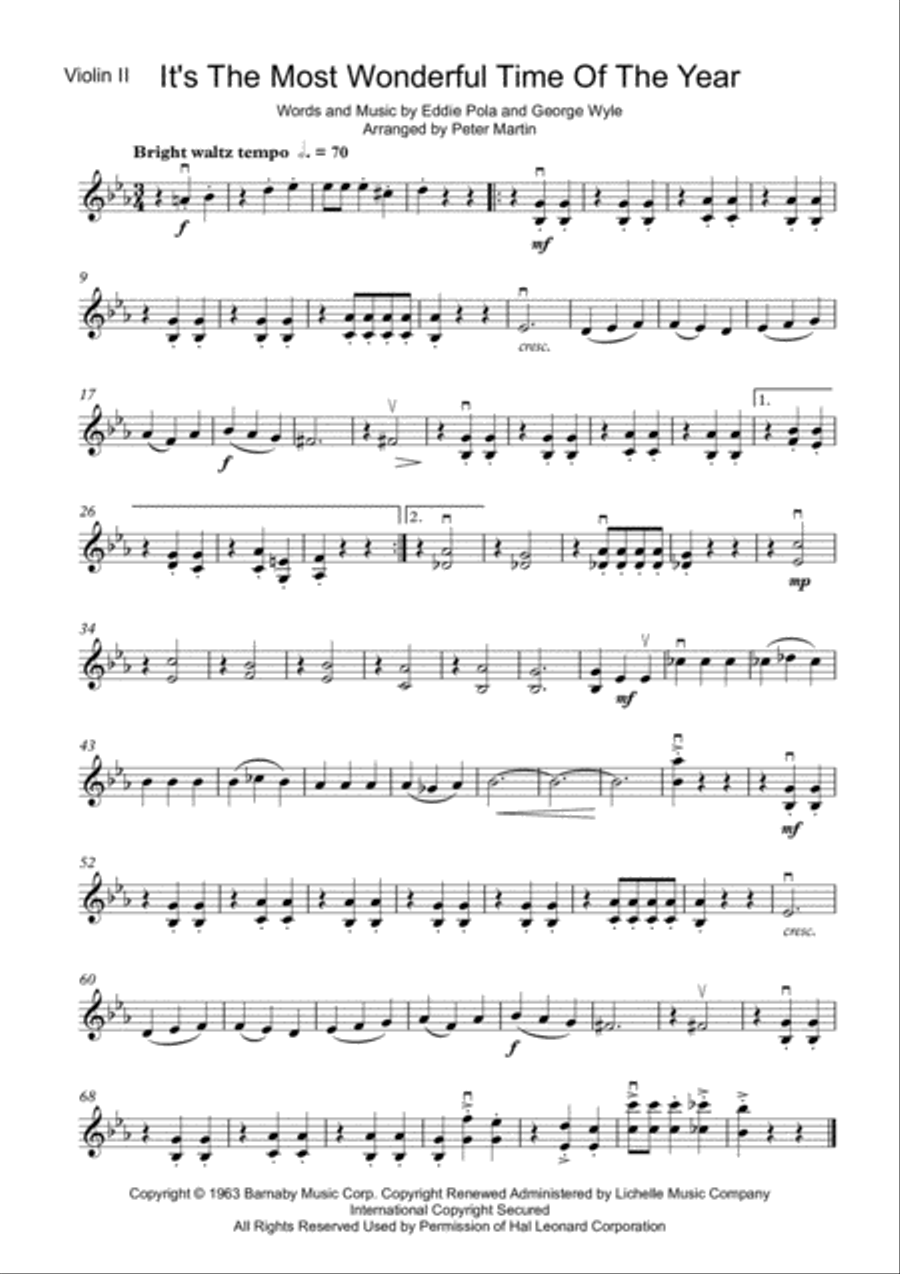 The Most Wonderful Time Of The Year String Quartet scores gallery preview page 4