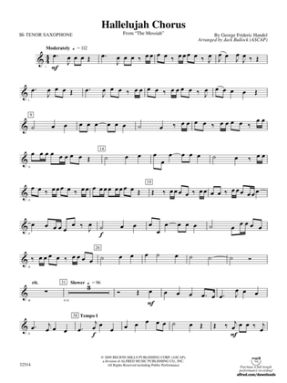 Hallelujah Chorus (From The Messiah): B-flat Tenor Saxophone