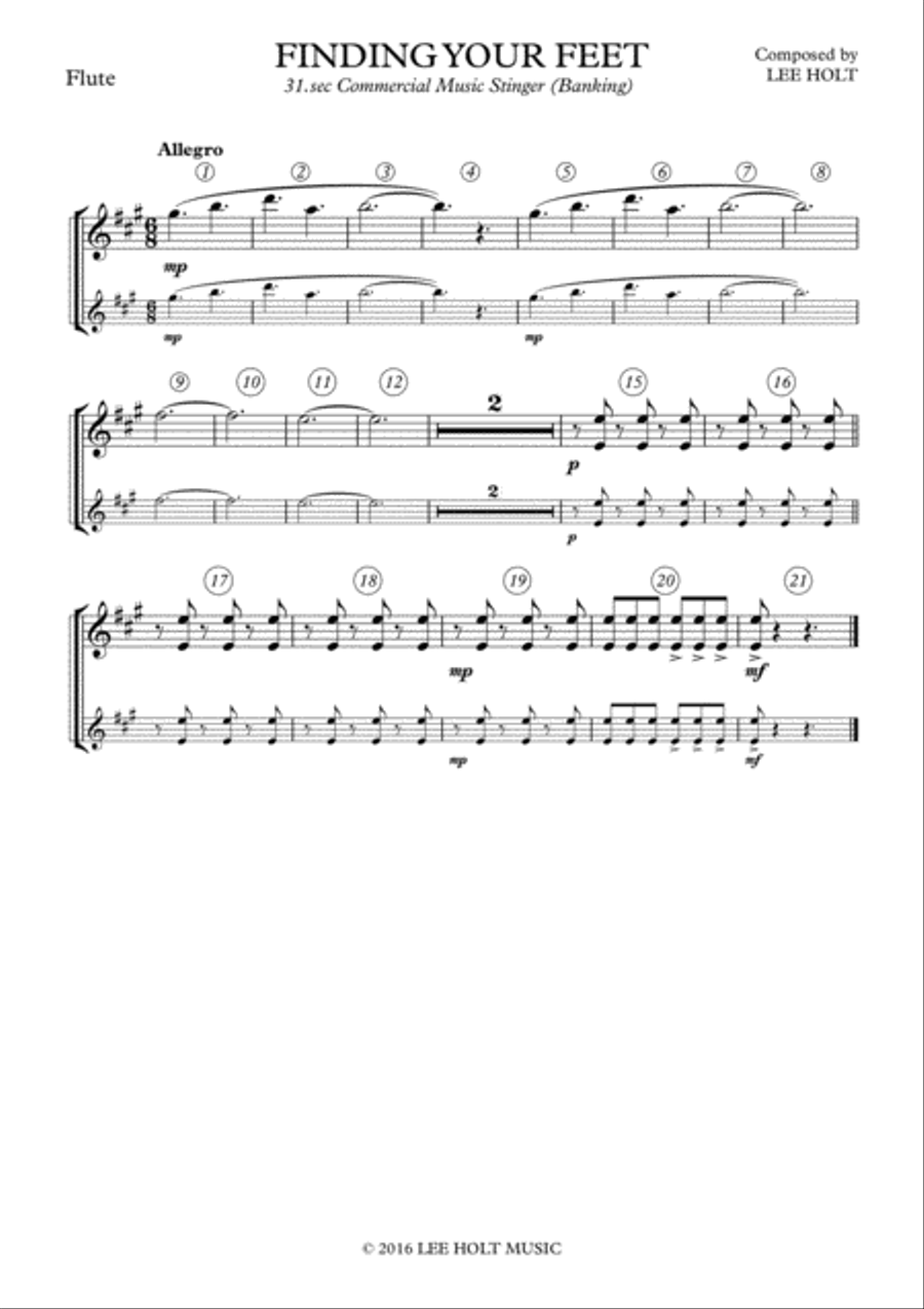 FINDING YOUR FEET (Commercial music stinger) Small Ensemble scores gallery preview page 4