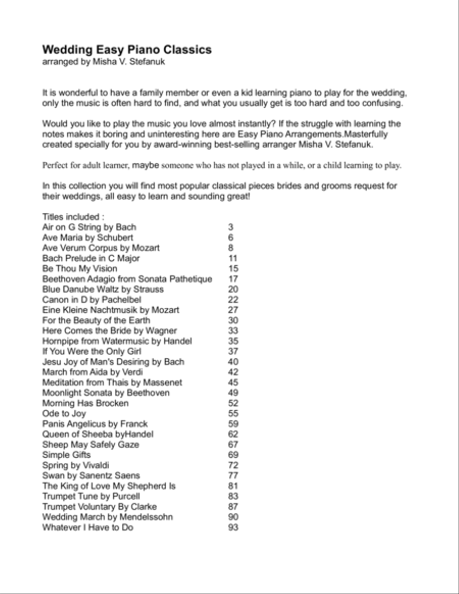 Wedding Easy Piano Classics Easy Piano scores gallery preview page 2