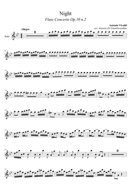 Flute Concerto n. 2 in G minor 'La Notte' - Flute Choir image number null