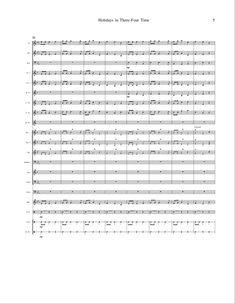 Holidays in 3/4 Time Concert Band scores gallery preview page 6