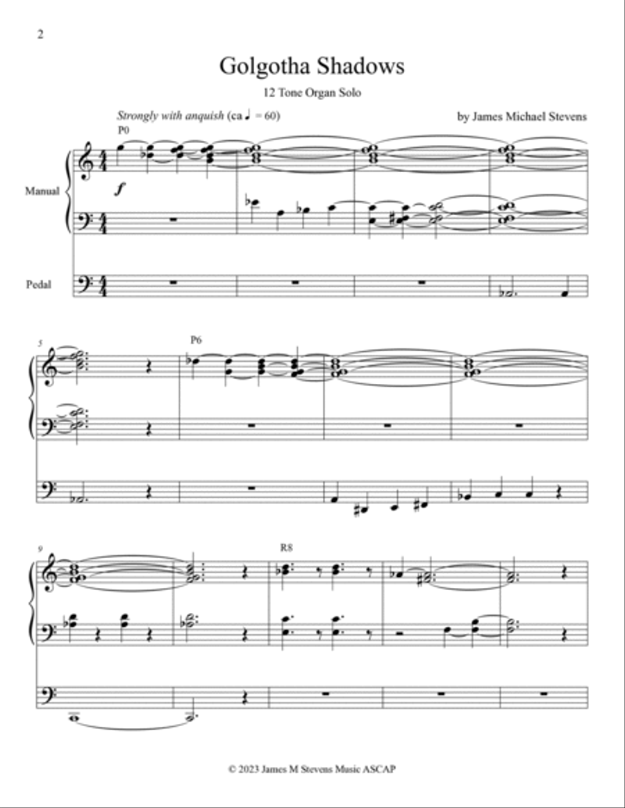 Golgotha Shadows - 12 Tone Organ Solo Organ Solo scores gallery preview page 2