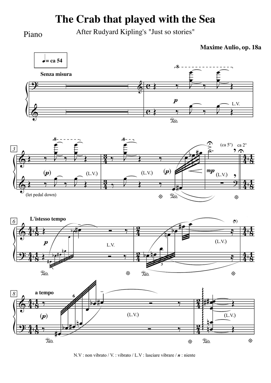 Just so Pieces - The Crab that Played with the Sea, Op.18a - set of parts Large Ensemble scores gallery preview page 5