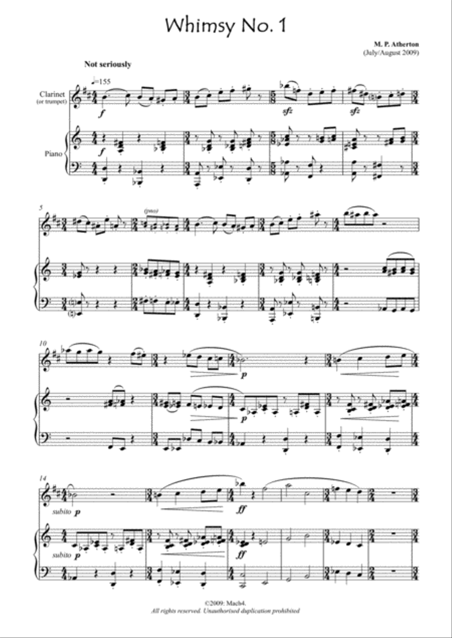 Short and Suite Short and Suite Clarinet Solo scores gallery preview page 3