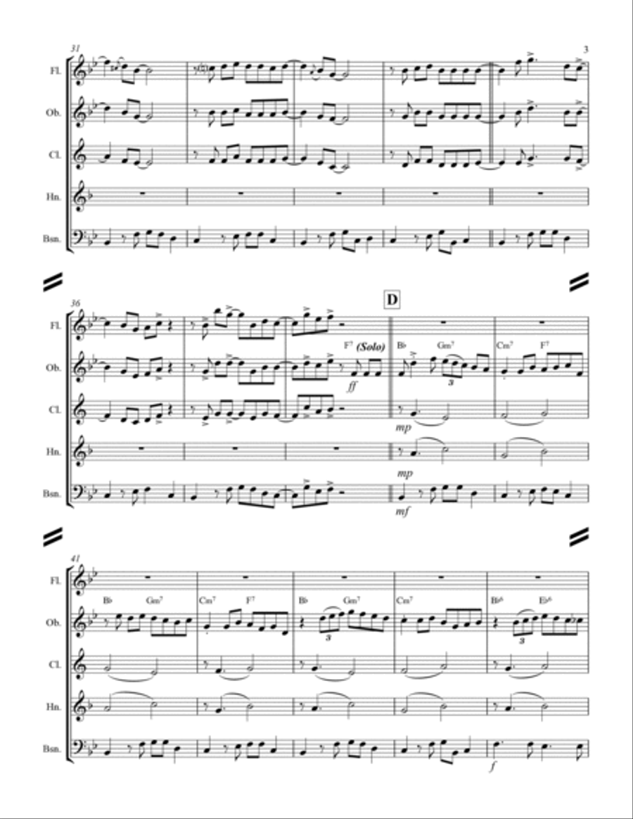 Blue Moon Blue Moon Woodwind Quintet scores gallery preview page 4