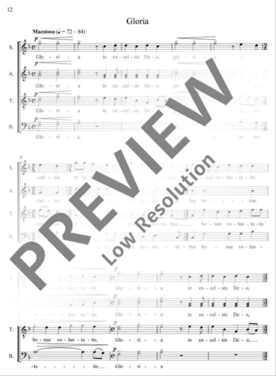 Missa brevis 4-Part scores gallery preview page 13