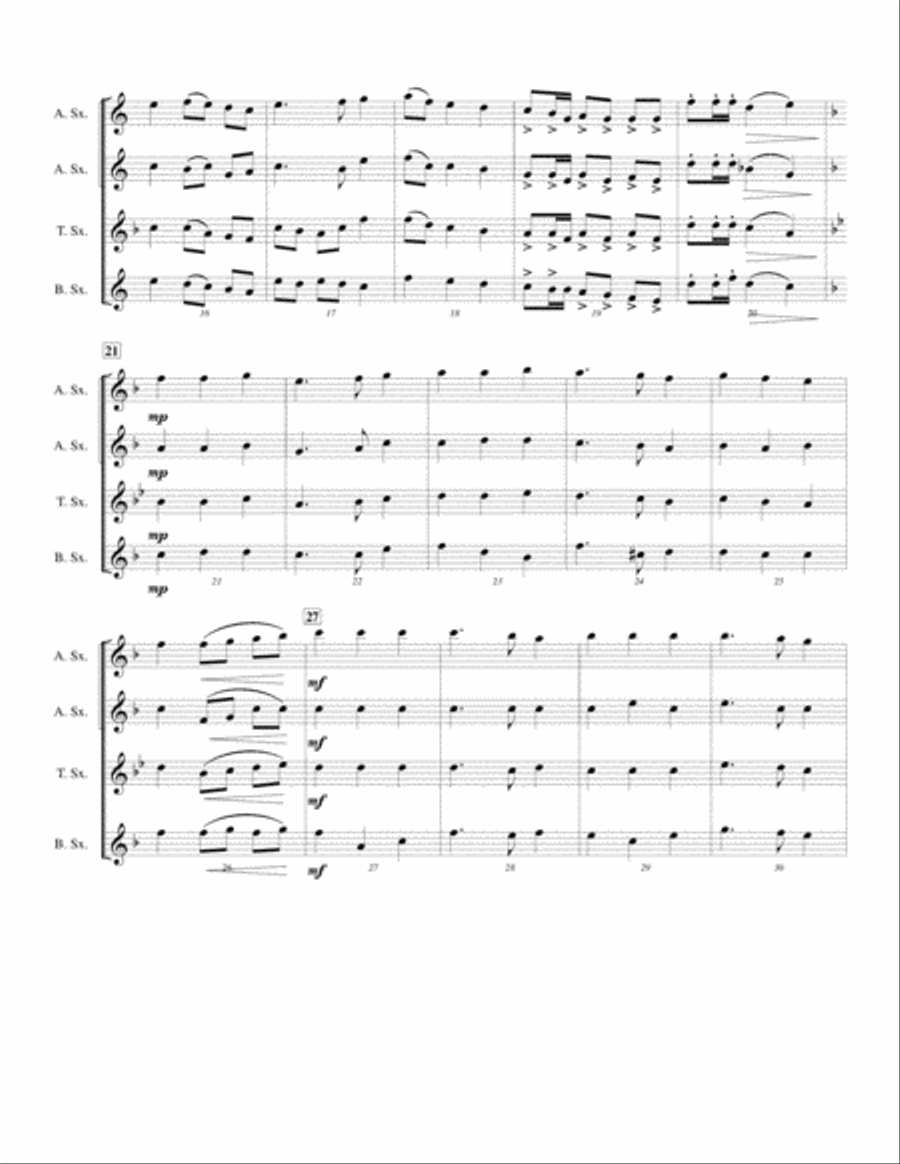 God Save the Queen (My Country Tis of Thee) Woodwind Quartet scores gallery preview page 4