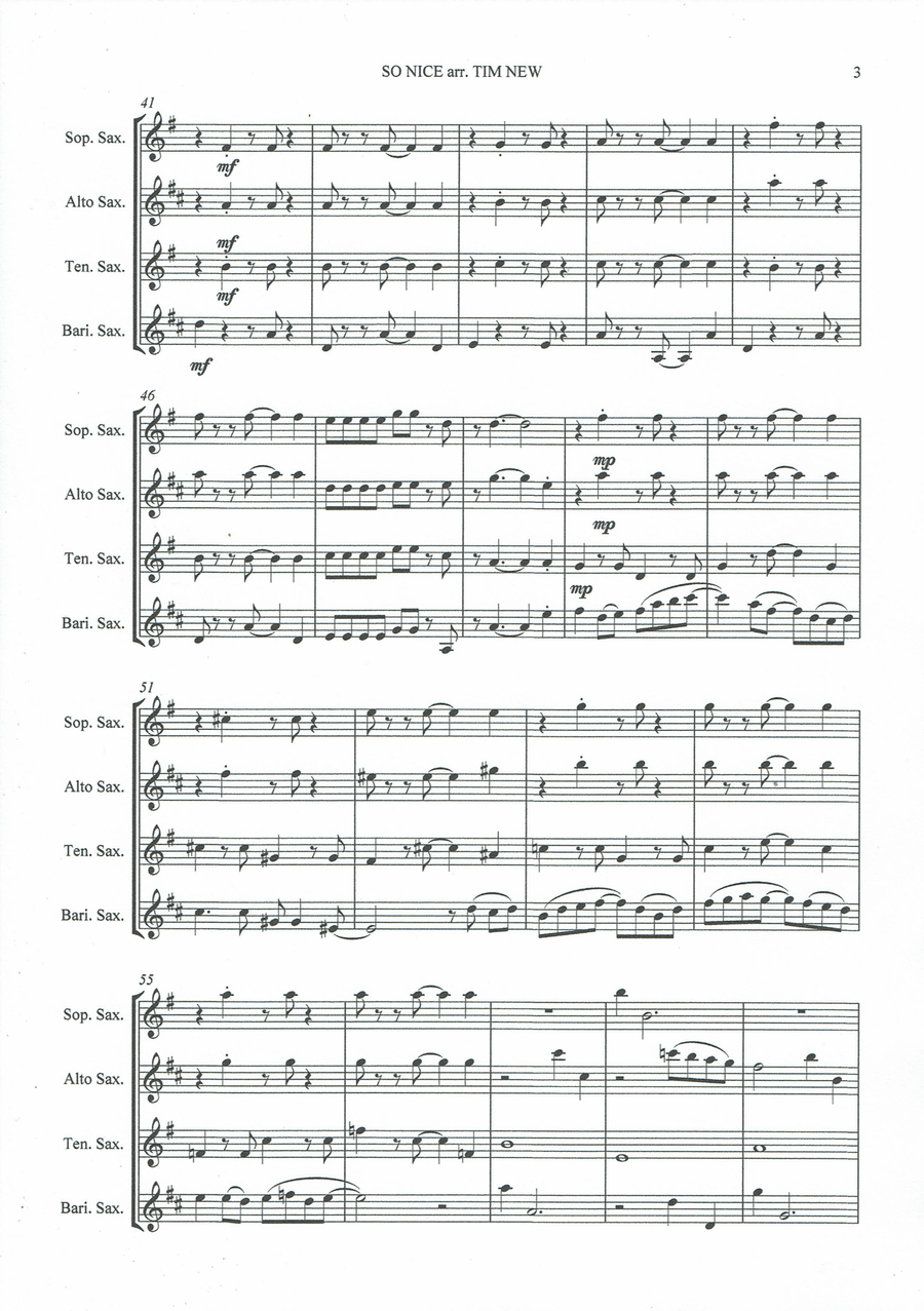 So Nice (summer Samba) Woodwind Quartet scores gallery preview page 3