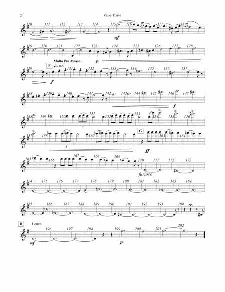 Valse Triste for String Quartet
