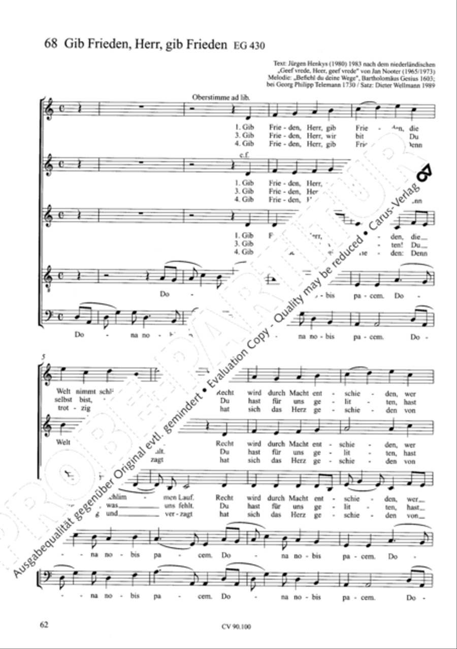 Chorsatze zum Evangelischen Gesangbuch Choir scores gallery preview page 67