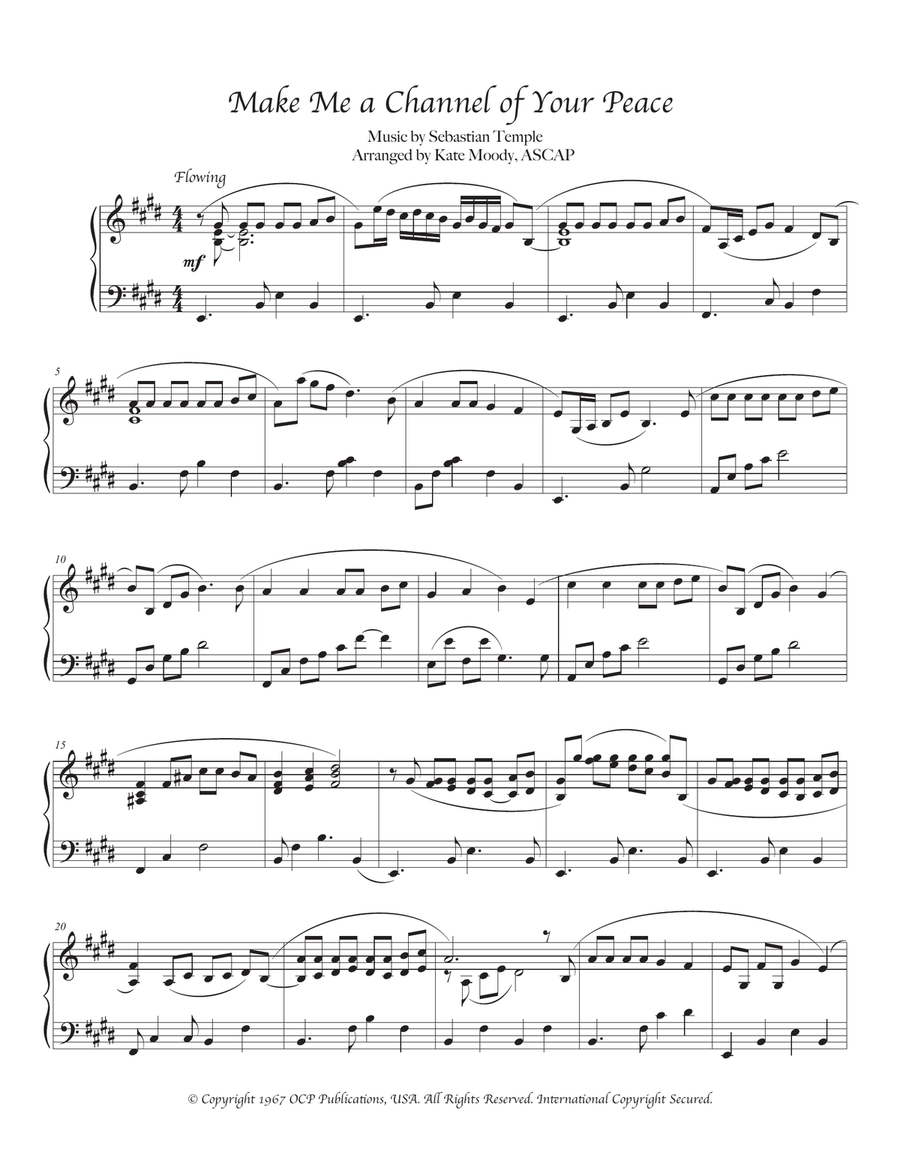 Make Me A Channel Of Your Peace (prayer Of St. Francis) Piano Solo scores gallery preview page 2