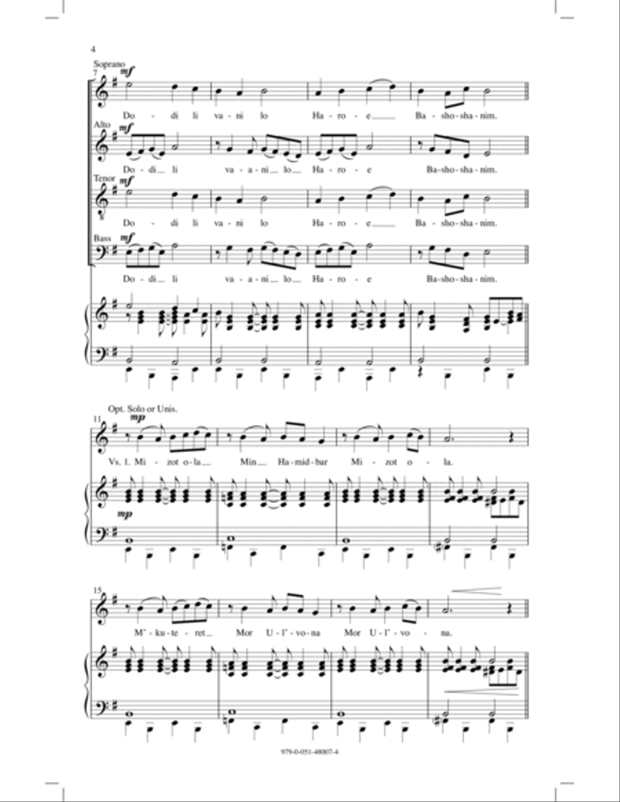 Dodi Li Dodi Li 4-Part scores gallery preview page 2