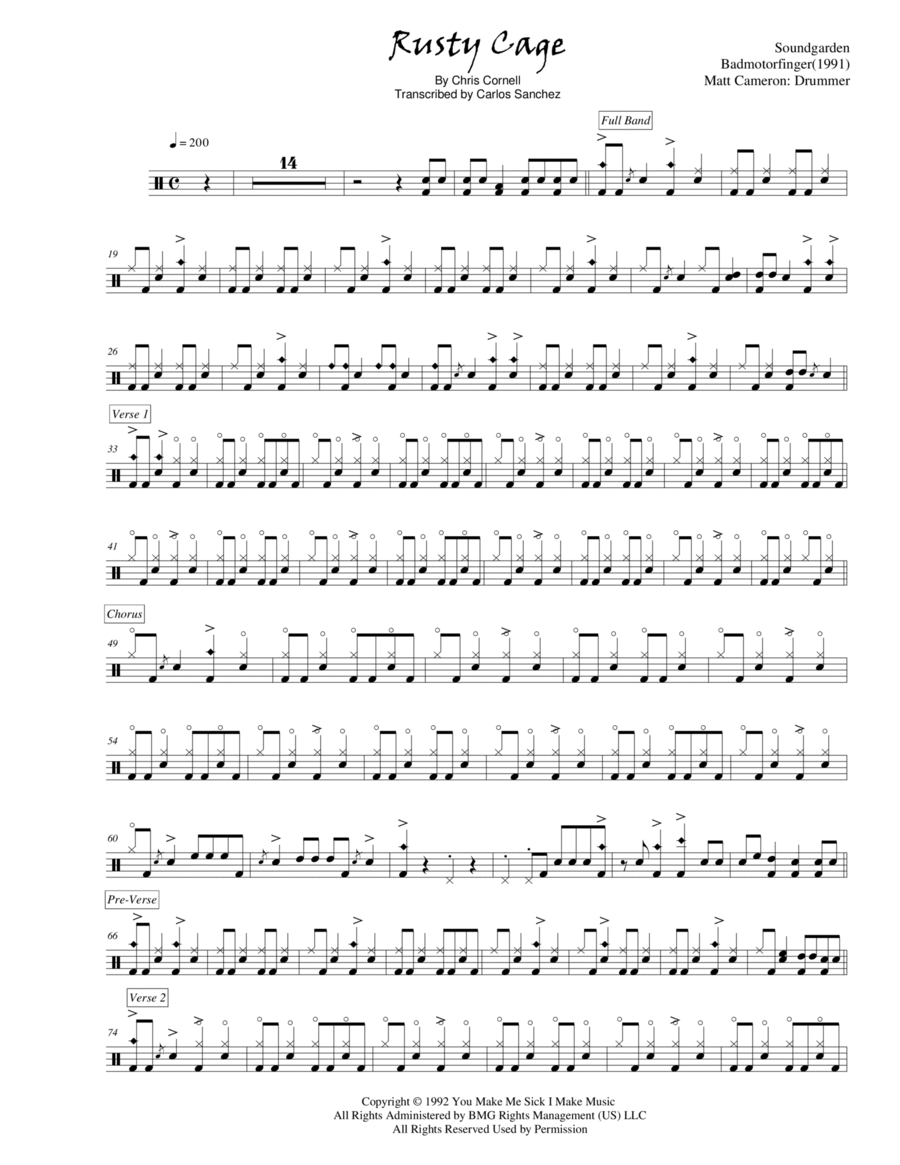 Rusty Cage Drum Set scores gallery preview page 1