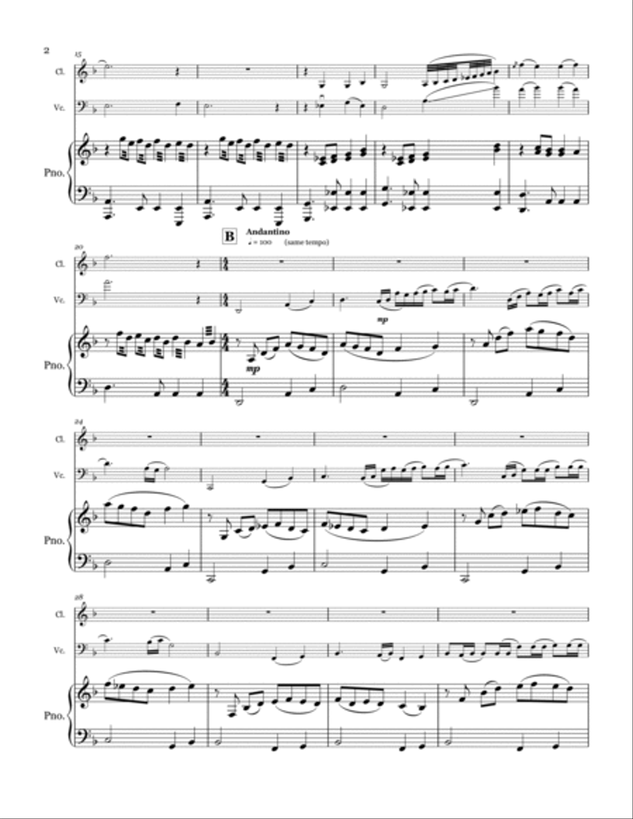 First Suite from Razumov for clarinet trio Clarinet Trio scores gallery preview page 4