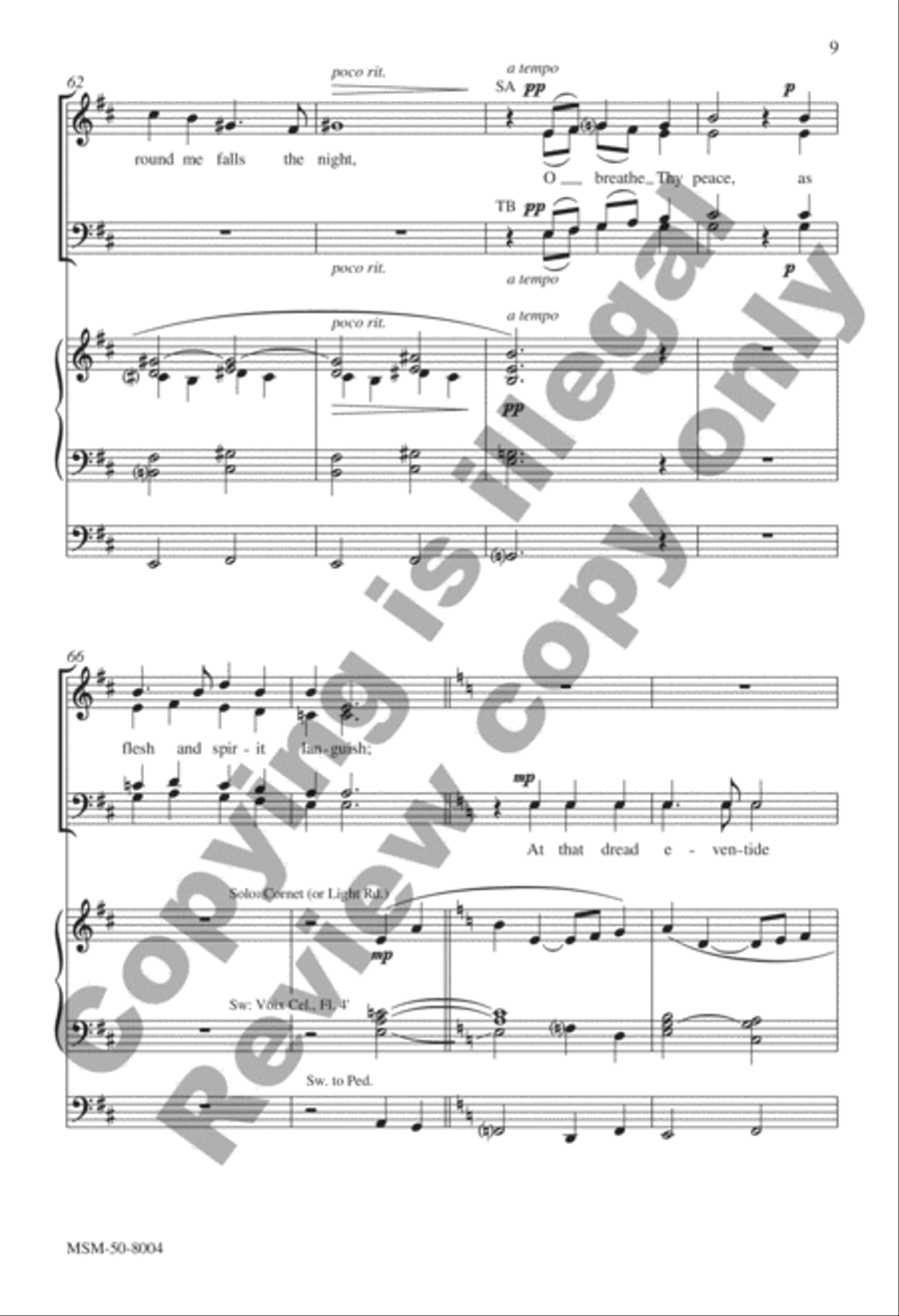 And Now, Beloved Lord, Thy Soul Resigning 4-Part scores gallery preview page 9