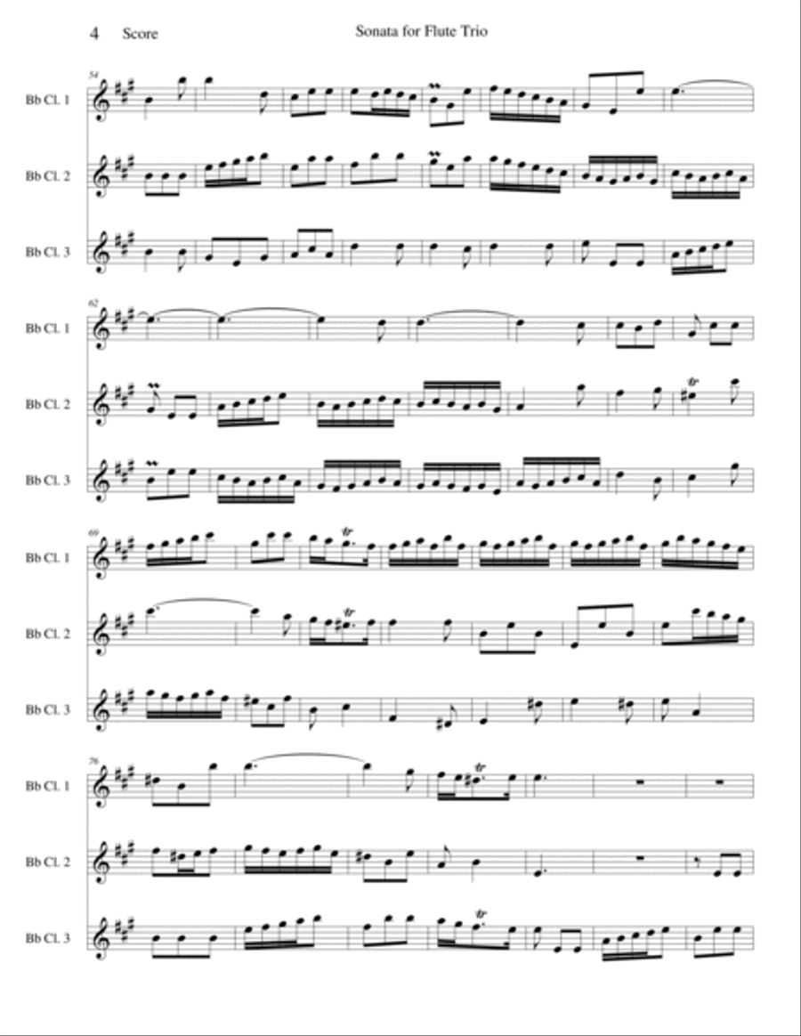 Flute Sonata, Opus 7 No. 3 Clarinet Trio scores gallery preview page 4