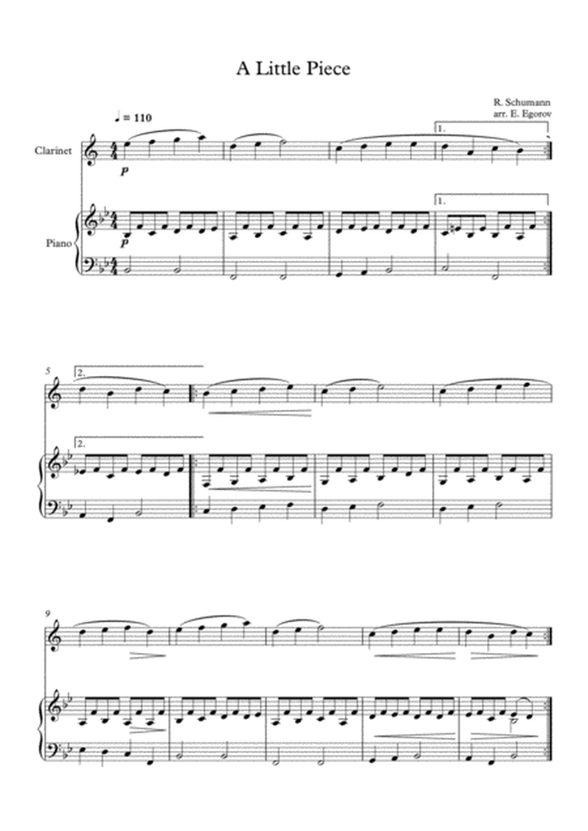 A Little Piece, Robert Schumann, For Clarinet & Piano image number null