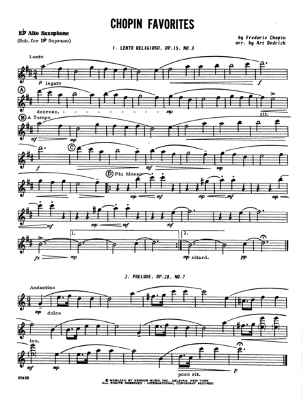 Chopin Favorites - Opt. Alto Sax