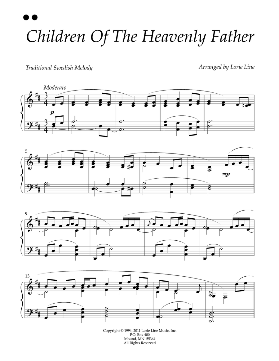Children Of The Heavenly Father Piano Solo scores gallery preview page 2