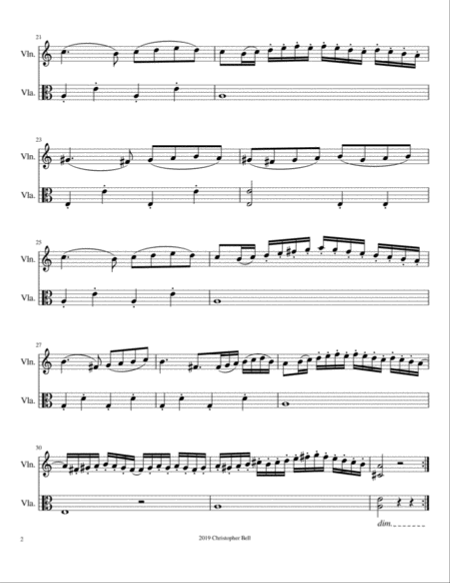Le Roy - Passameze - For Violin and Viola String Duet scores gallery preview page 3