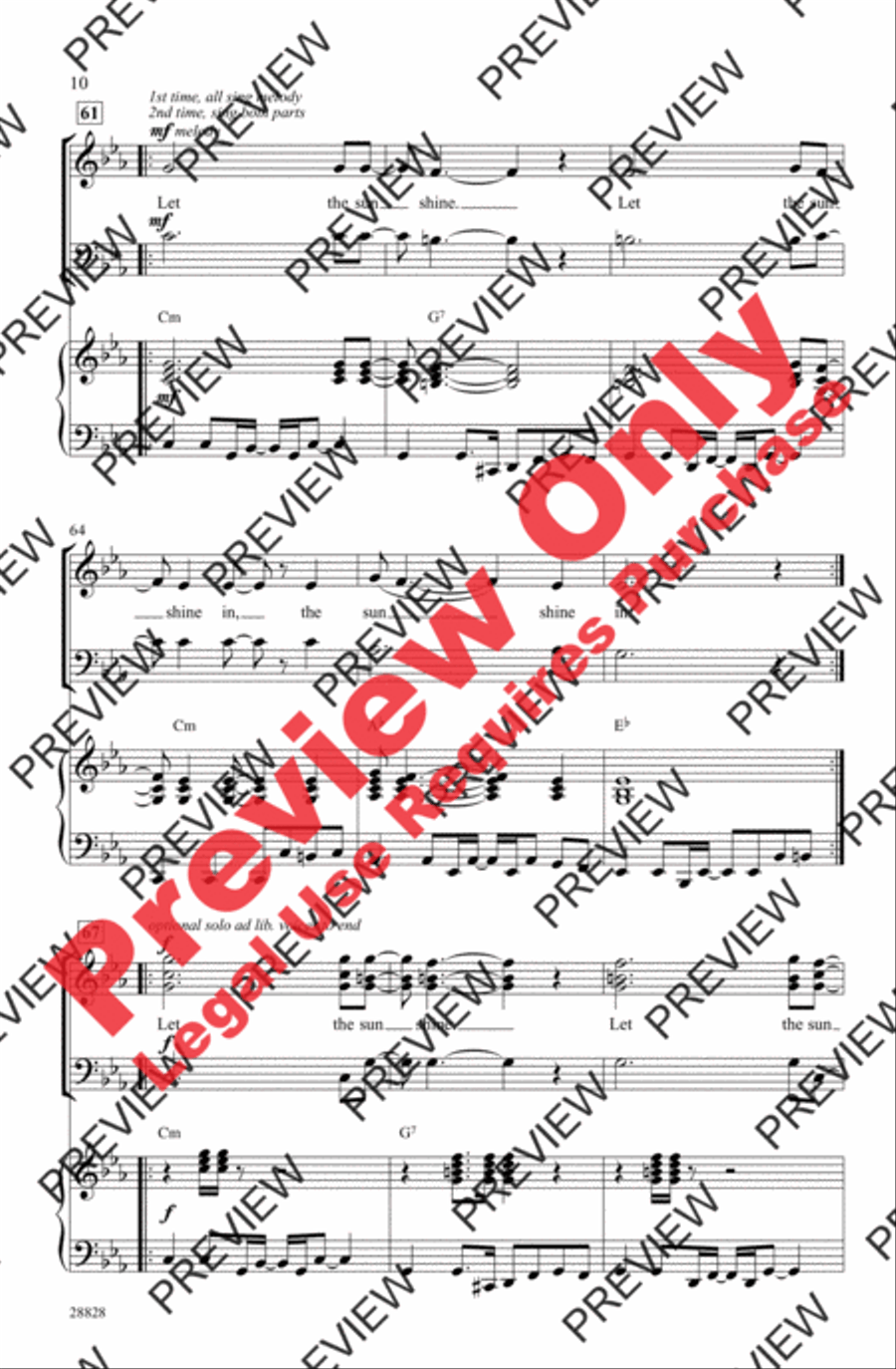 Aquarius / Let the Sunshine In 3-Part scores gallery preview page 9
