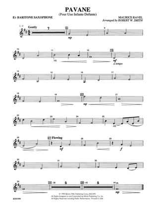 Pavane (Pour Une Infante Defunte): E-flat Baritone Saxophone