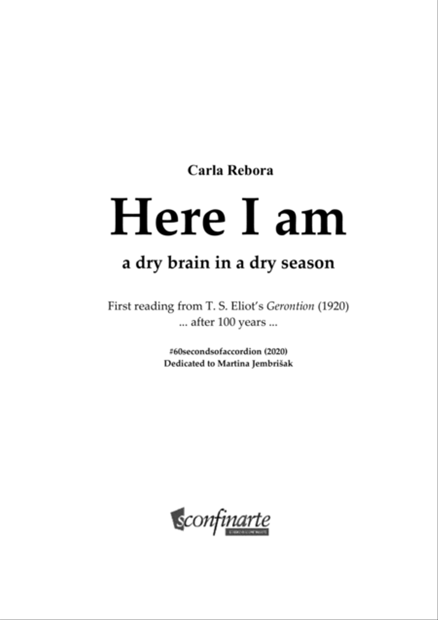 Carla Rebora: HERE I AM per fisarmonica (ES-22-069) Accordion scores gallery preview page 3