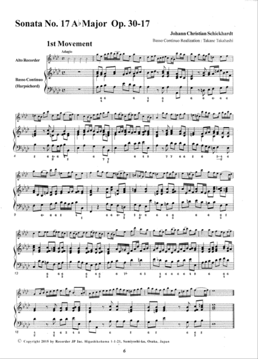 Sonata in A-flat Major, Op. 30-17 Alto Recorder scores gallery preview page 3