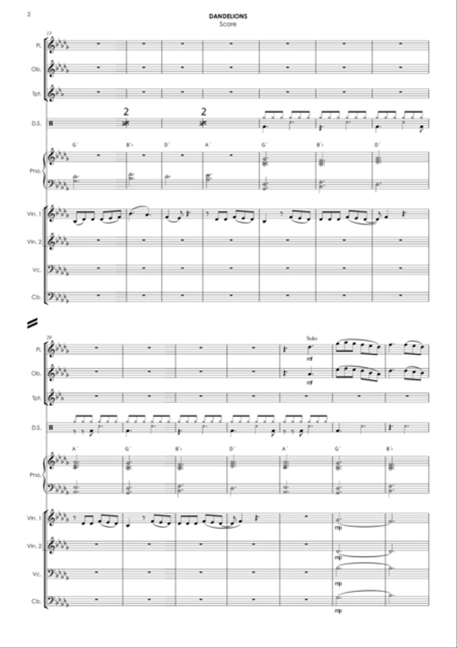 Dandelions B-Flat Clarinet scores gallery preview page 5