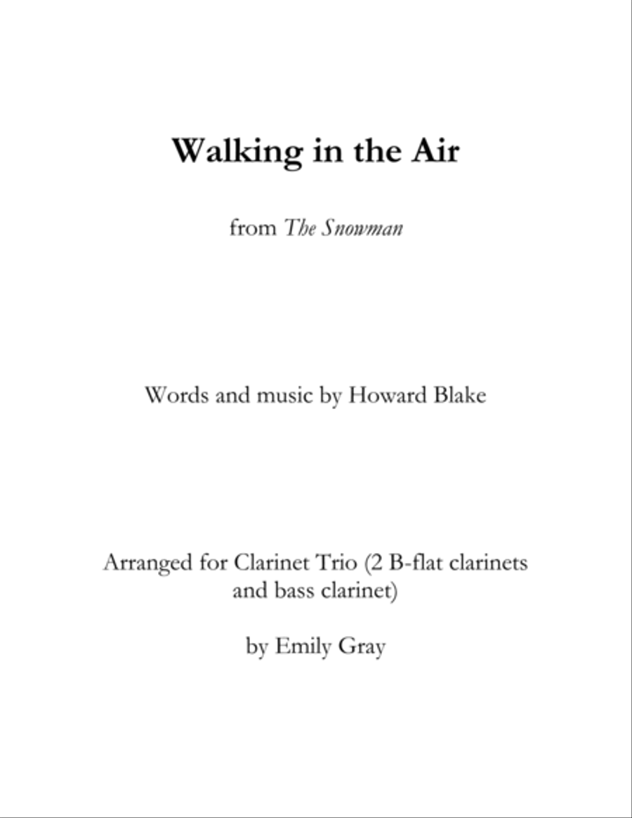 Walking In The Air Woodwind Trio scores gallery preview page 1