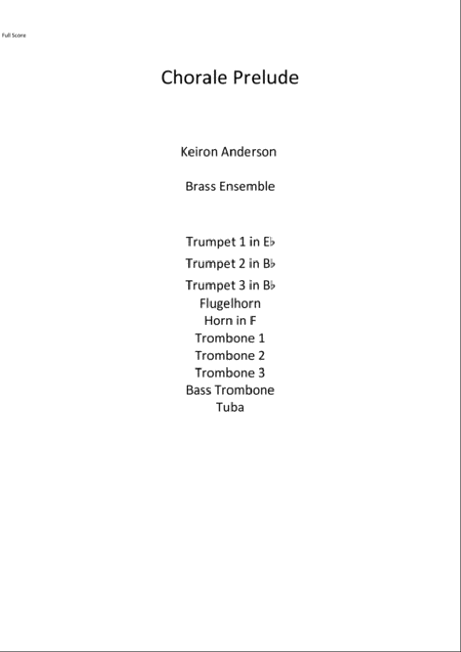 Chorale Prelude Brass Ensemble scores gallery preview page 1