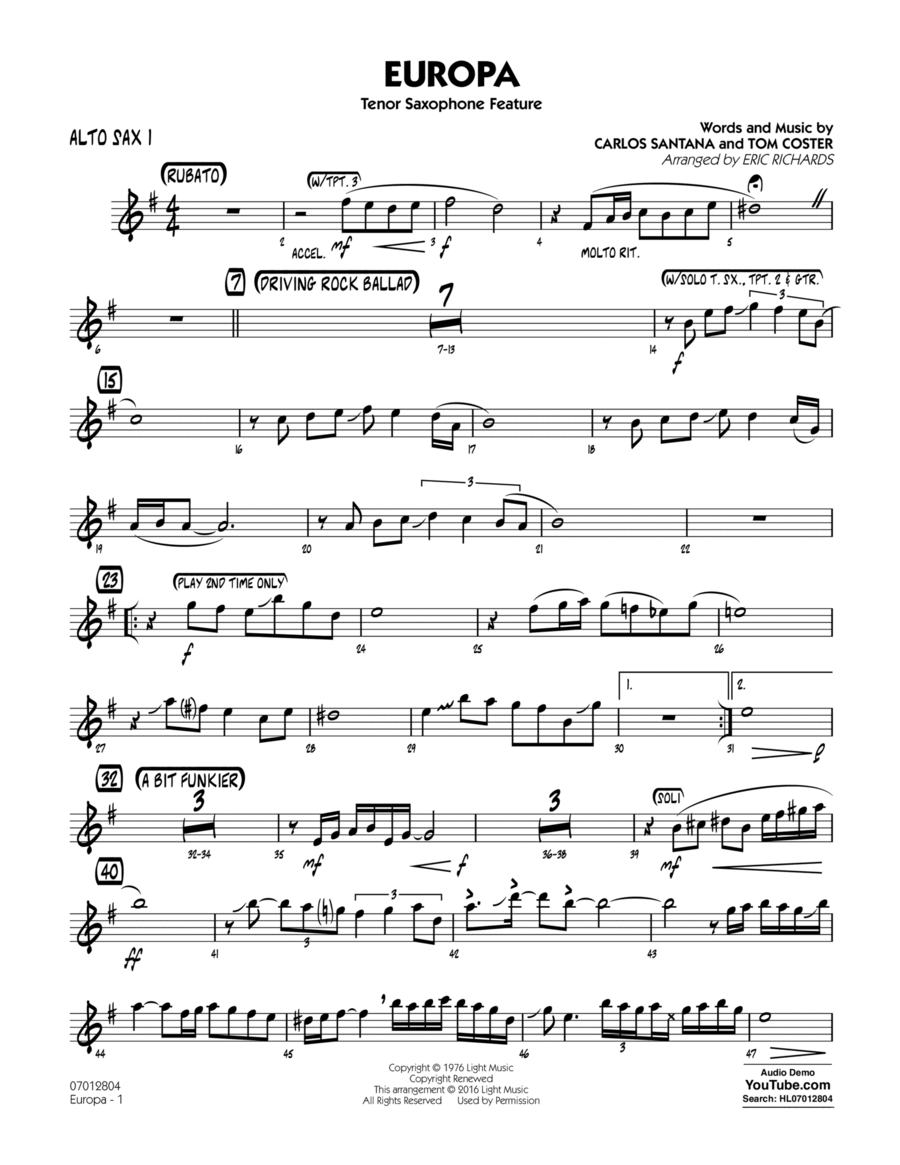 Europa - Alto Sax 1