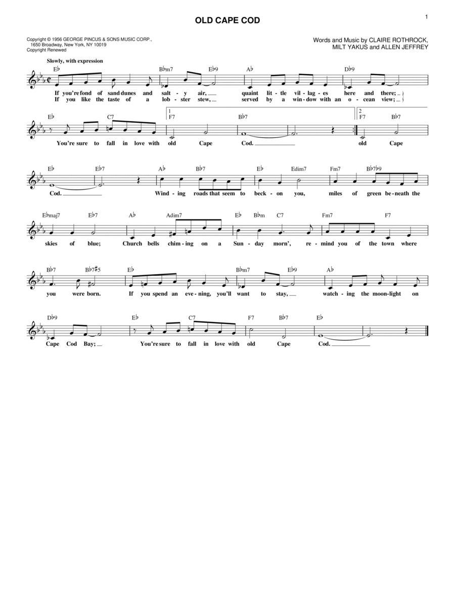 Old Cape Cod Old Cape Cod Electric Guitar scores gallery preview page 1