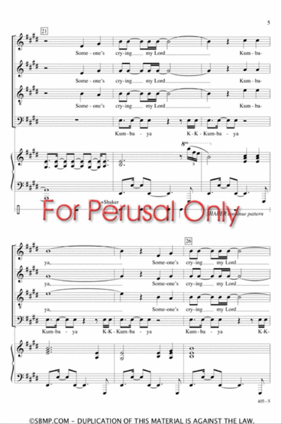 Kumbaya - SATB Octavo 4-Part scores gallery preview page 5