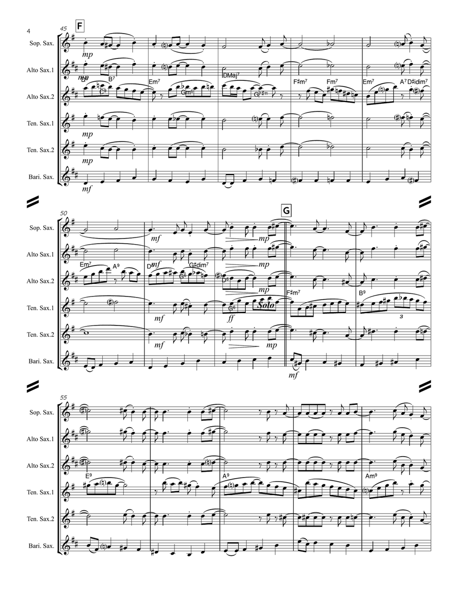 I've Got The World On A String Saxophone Quintet scores gallery preview page 5