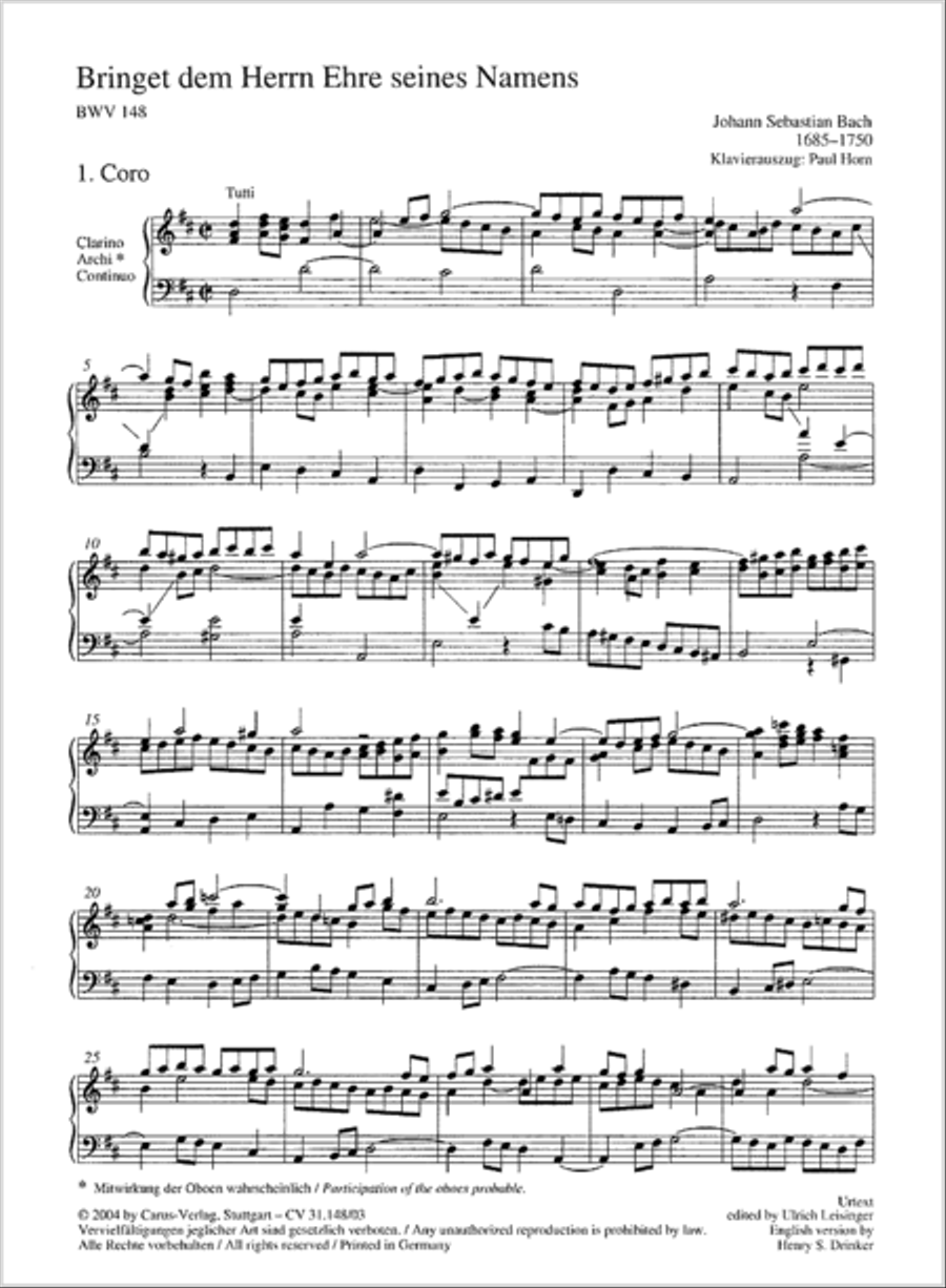 Give to the Lord glory due the Master (Bringet dem Herrn Ehre seines Namens) 4-Part scores gallery preview page 30