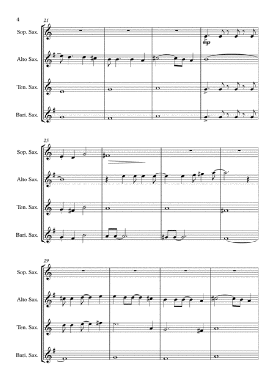 Africa Africa Saxophone Quartet scores gallery preview page 4