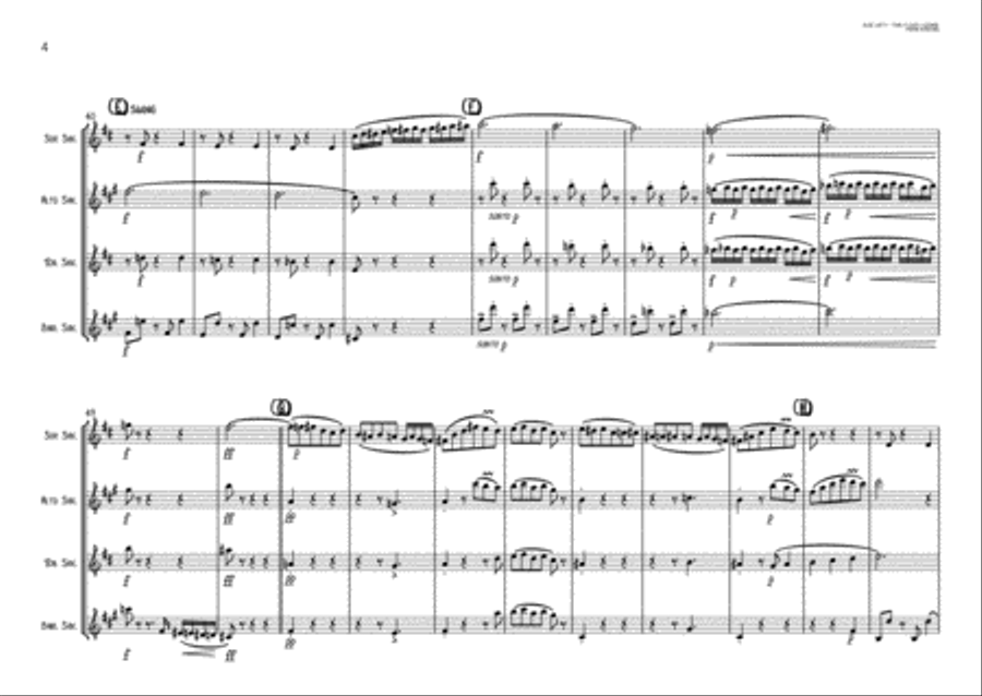 Elise left? - Take it easy, Ludwig! - for Saxophone Quartet Saxophone Quartet scores gallery preview page 4