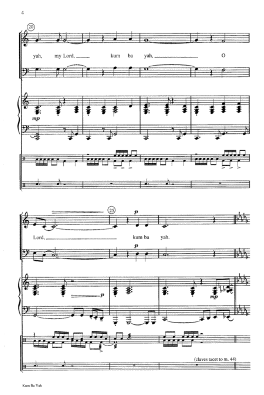 Kum Ba Yah 4-Part scores gallery preview page 4